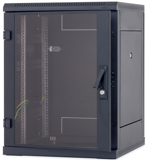 kleiner EDV-Schrank in RAL 9005 kleines schwarzes Rack für 19 Zoll Technik